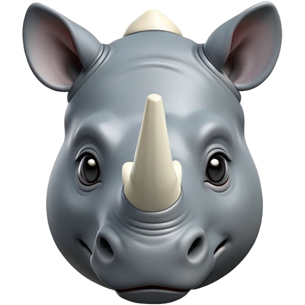cinematic-cute-rhinoceros-zomed-out-portrait-emoji,-head-tilted-playfully-and-inquisitively,-featuring-a-rugged,-glossy-slate-gray-hide-with-a-gentle,-rounded-ivory-horn-and-round,-sparkling-eyes-filled-with-curious-wonder, emoji