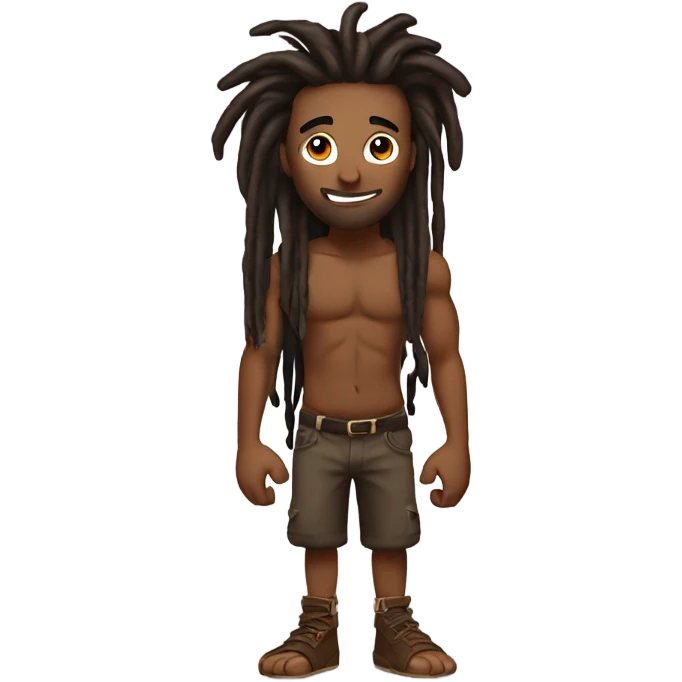Flexing brown with tattoos and long dreadlocks  emoji