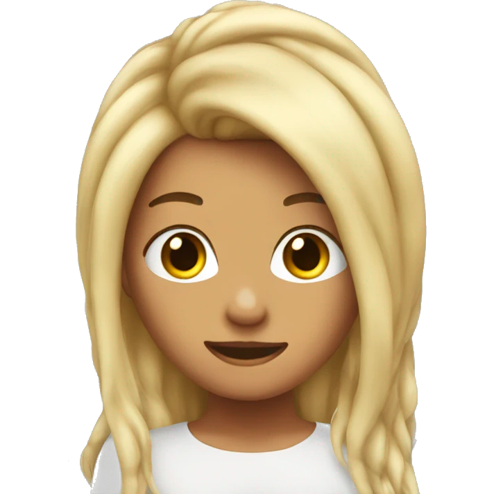 Crazy tucking hair behind her ear emoji