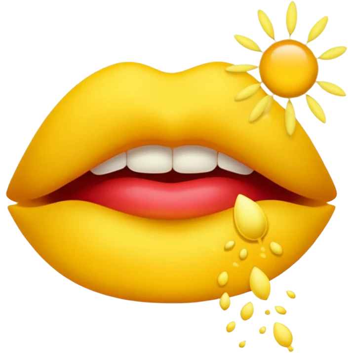 Lips blowing glowing pollen emoji