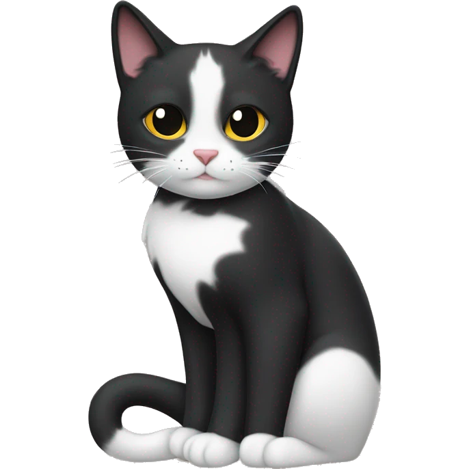 Black cat in love With white/black kitty￼ emoji