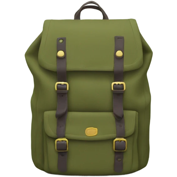 Khaki green canvas back pack emoji