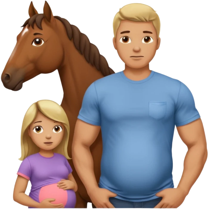 pregnant man  with horse emoji