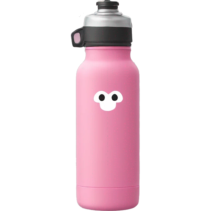 Stanley brand water bottle in pink emoji