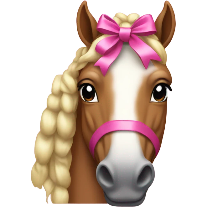 Horse with pink bow emoji