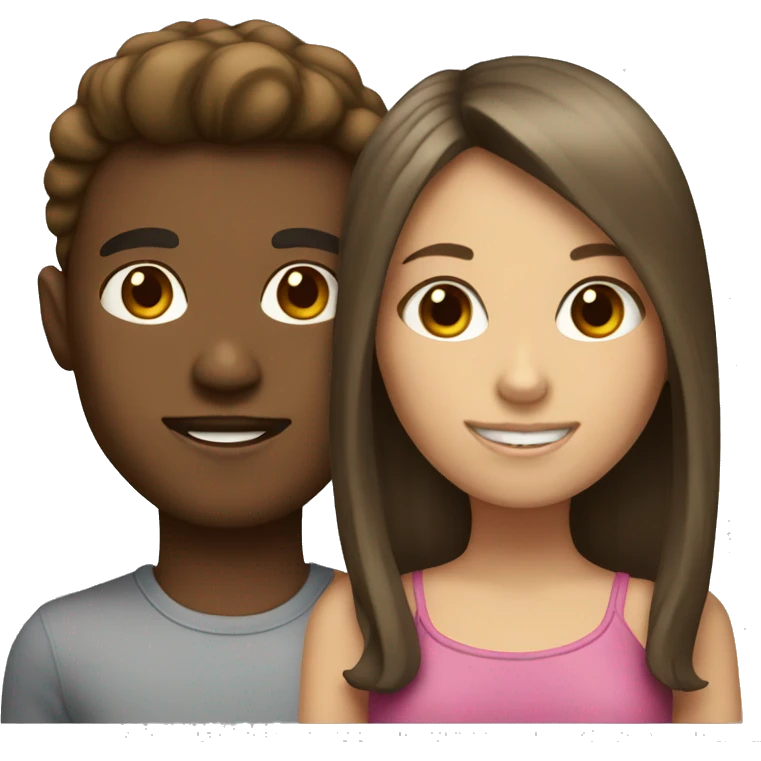 brunette girl and dark blonde boy emoji