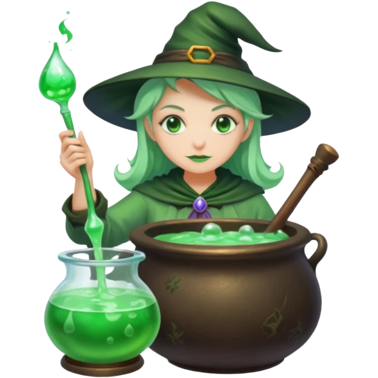green witch cooking potion emoji