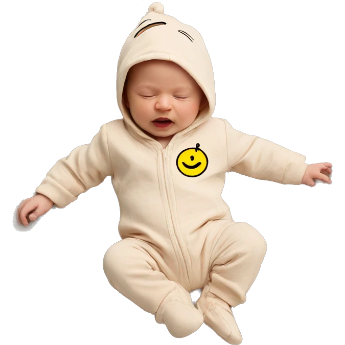 newborn jumpsuit beige emoji