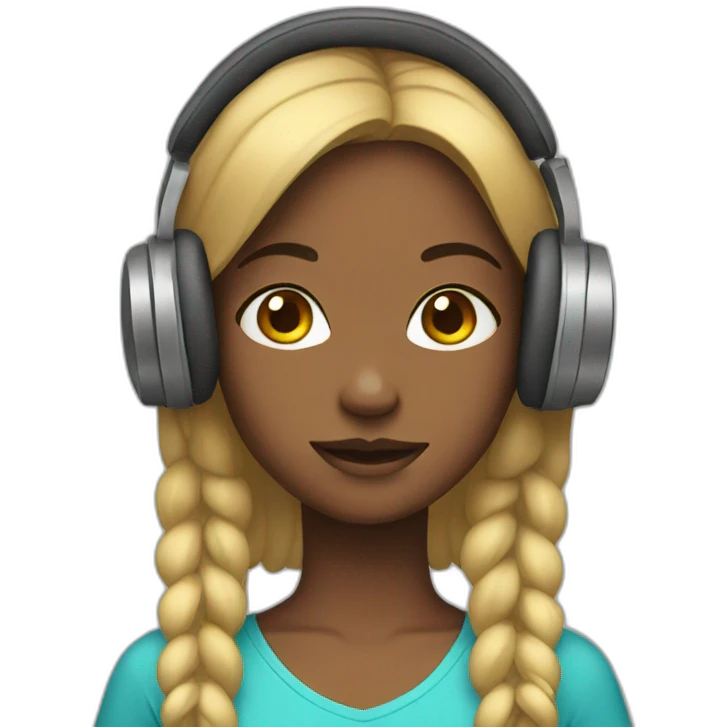 Girl in headphones emoji