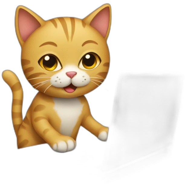 cat typing on laptop emoji