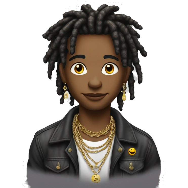 young hustler with dread lock hair with lots of money in both hands wearing jewelry chain emoji
