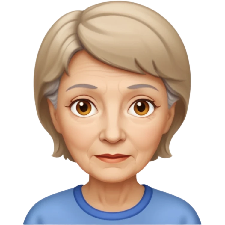 ahora hazme una mujer blanca viejita blanca con el pelo corto y cafe claro emoji
