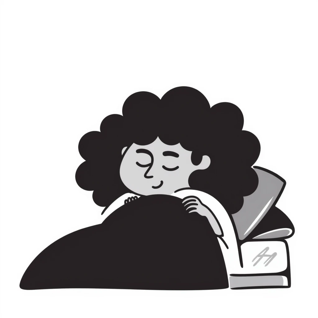 dark skin girl sleeping under covers emoji