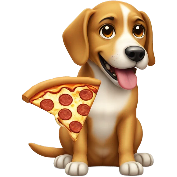 dog eating pizza emoji