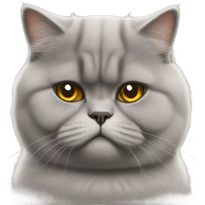 fluffy unimpressed looking british shorthair cat emoji