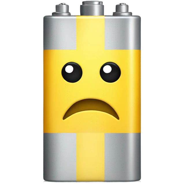 Yellow worried battery emoji