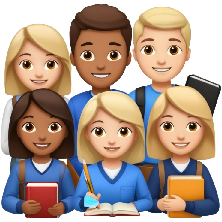 educational project, group of students emoji