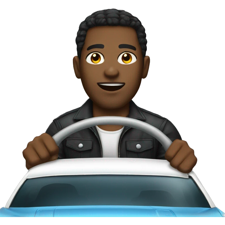Black guy driving in a muscle car  emoji
