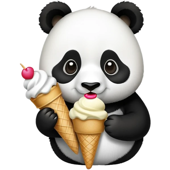 Panda eating ice cream emoji