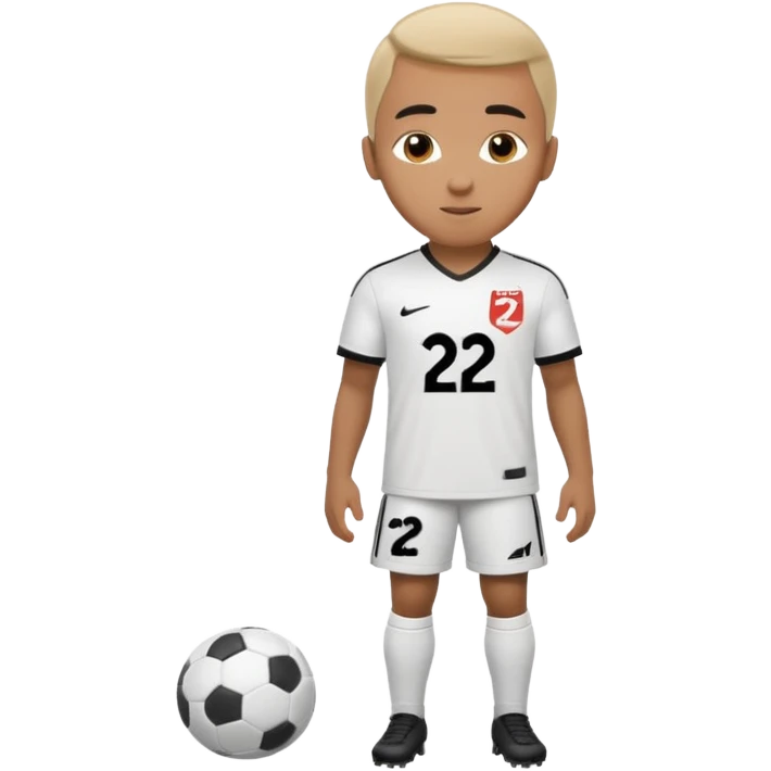 White soccer jersey turn around with number 22 and my name RONIHO emoji