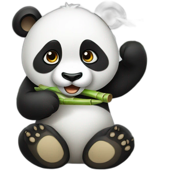 Panda eating bamboo  emoji