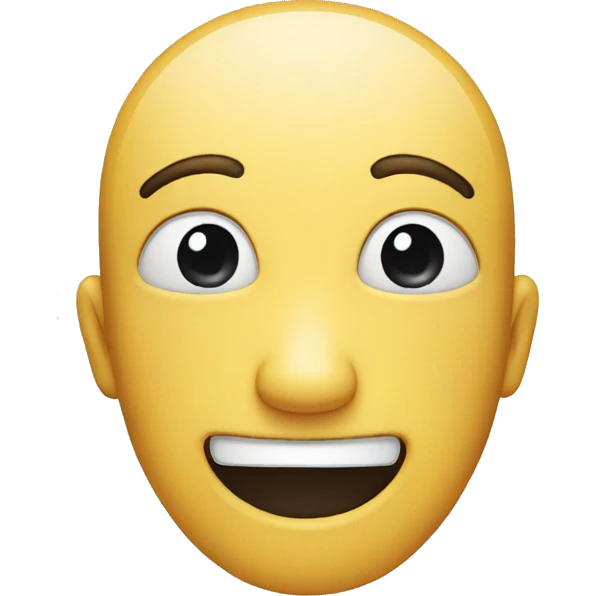Smiling face but confused emoji