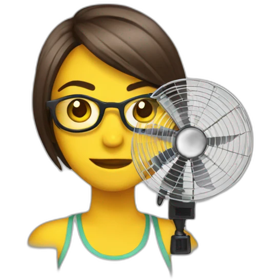 Chica con ventilador emoji