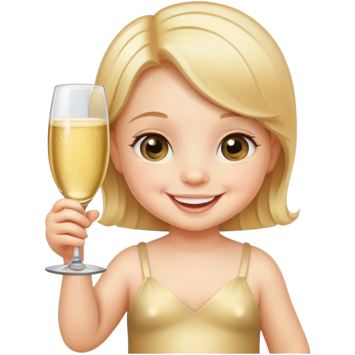Baby with a glass of champagne  emoji