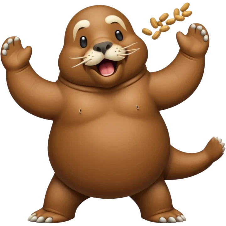 Walrus dancing with peanuts emoji