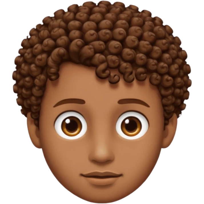 Create an emoji of YouTuber DavidMC's face - he has hair with short sides but a curly top, it is brown emoji