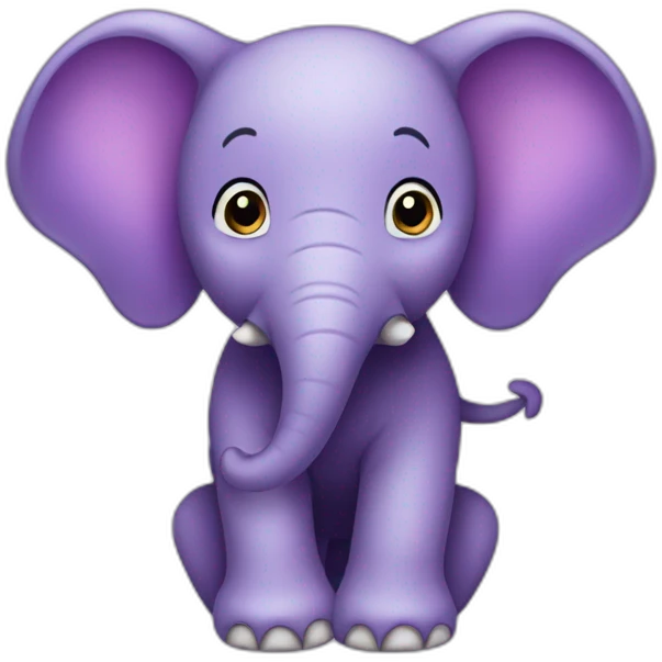 Doudou Éléphant violet emoji