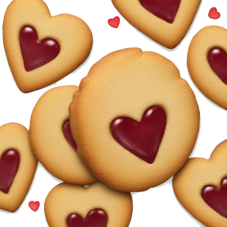 Cookies with jam hearts emoji