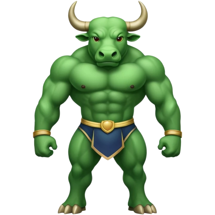 Green bull emoji