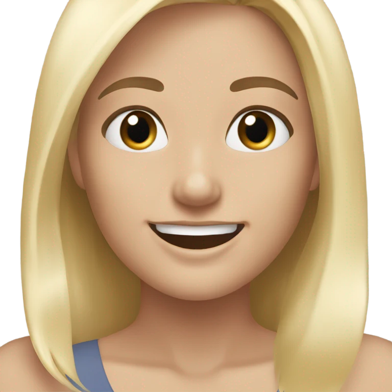 Real happy Brunette hair friend and a blonde hair friend  emoji