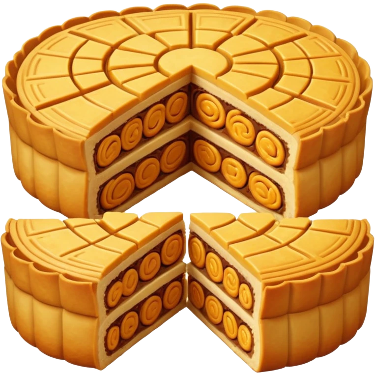 chinese moon cake cut in half emoji