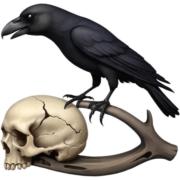 crow on a skull emoji