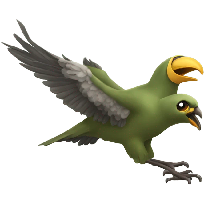Bird going into war emoji