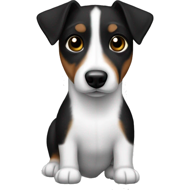 All Black Jack Russell Terrier no brown no white  emoji