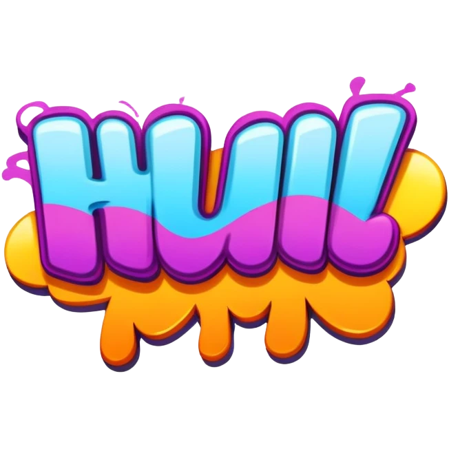 Graffiti the word huh emoji