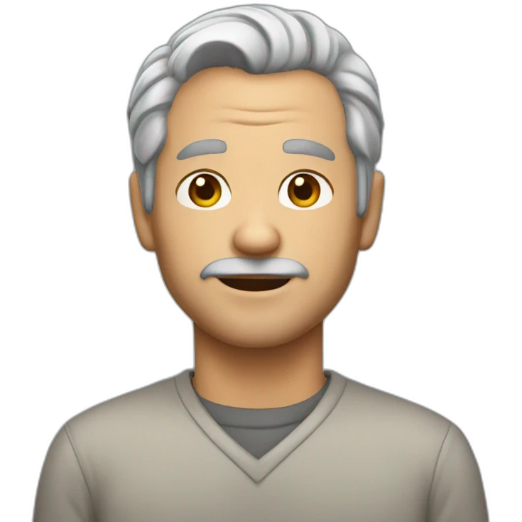 42 years old man with gray hair emoji