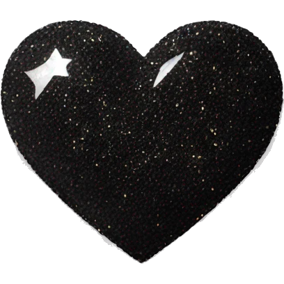 Black heart with glitter emoji