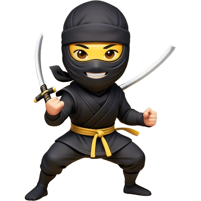 Clash of Clans aesthetic Cheerful Ninja Portrait Emoji, With a bright, confident smile and an alert, relaxed stance, showcasing a streamlined, masked figure with expressive eyes radiating calm determination in natural skin tone, Simplified yet expressive features, highly detailed, glowing with a soft, luminous nocturnal glow, high shine, upbeat and stealthily noble, stylized with an air of modern martial elegance, soft glowing outline, capturing the essence of a cheerful ninja ready for epic covert quests! emoji
