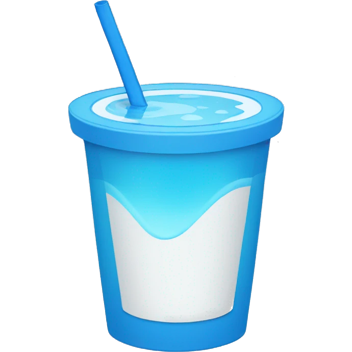 blue water cup with blue straw emoji