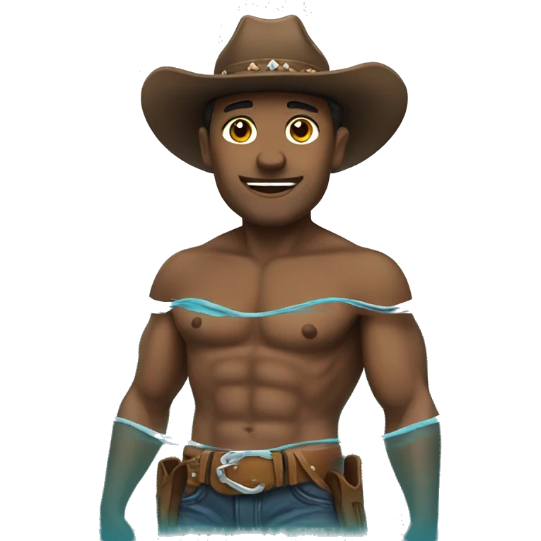 Cowboy swimming emoji