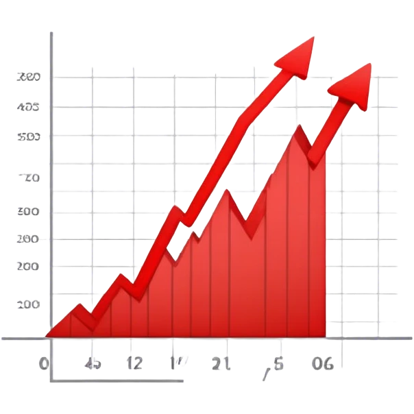 short red descending down graph emoji