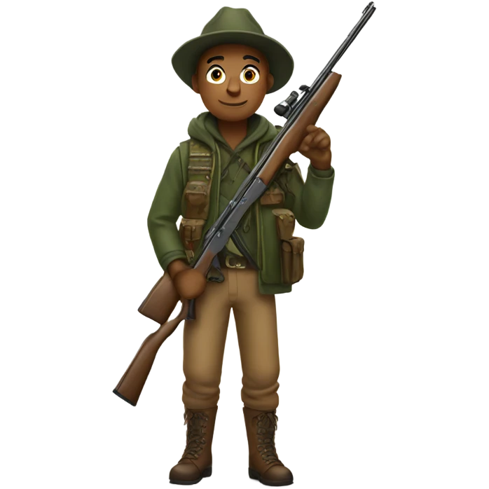 Hunter with rifle for new year emoji