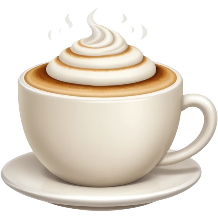 Cappuccino in giant white cup without a face on it emoji