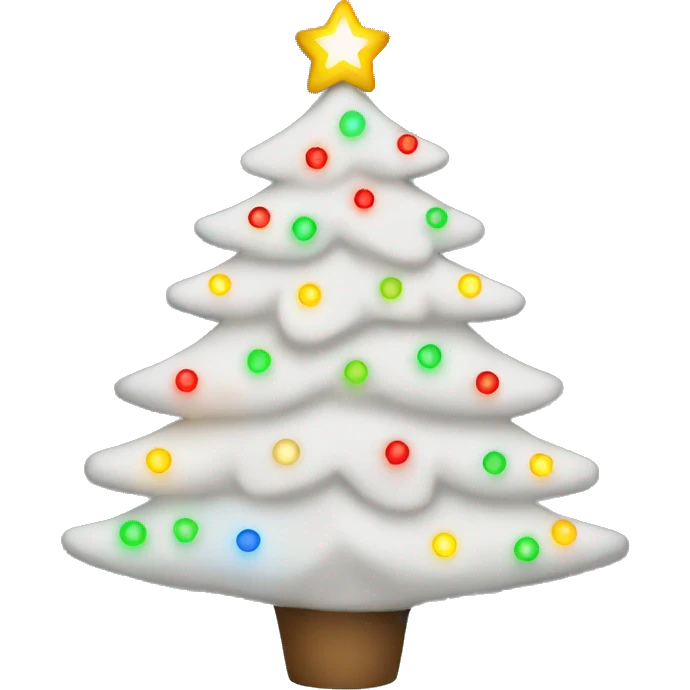 White Christmas tree with lights and a star emoji
