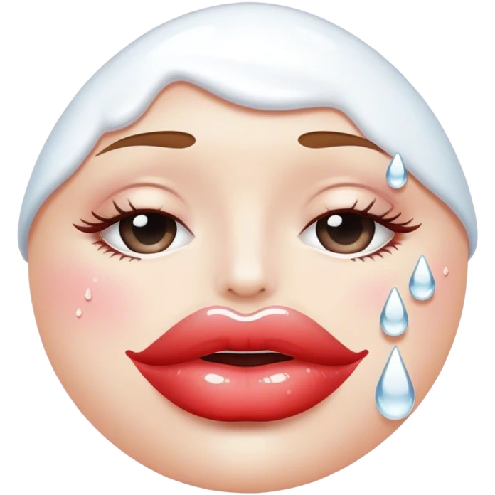  lips with white drops emoji