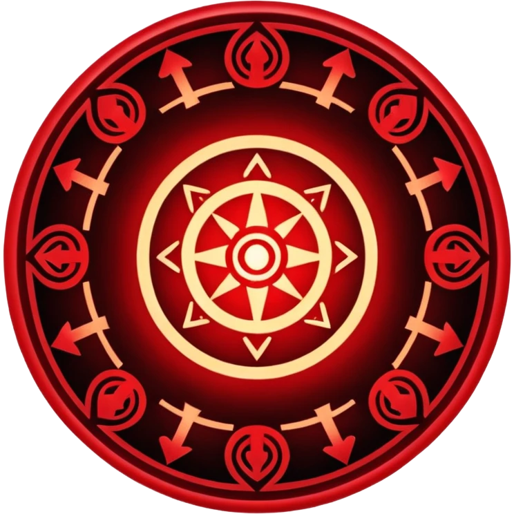 Ritual Circle – Glowing red symbols on the ground
 emoji